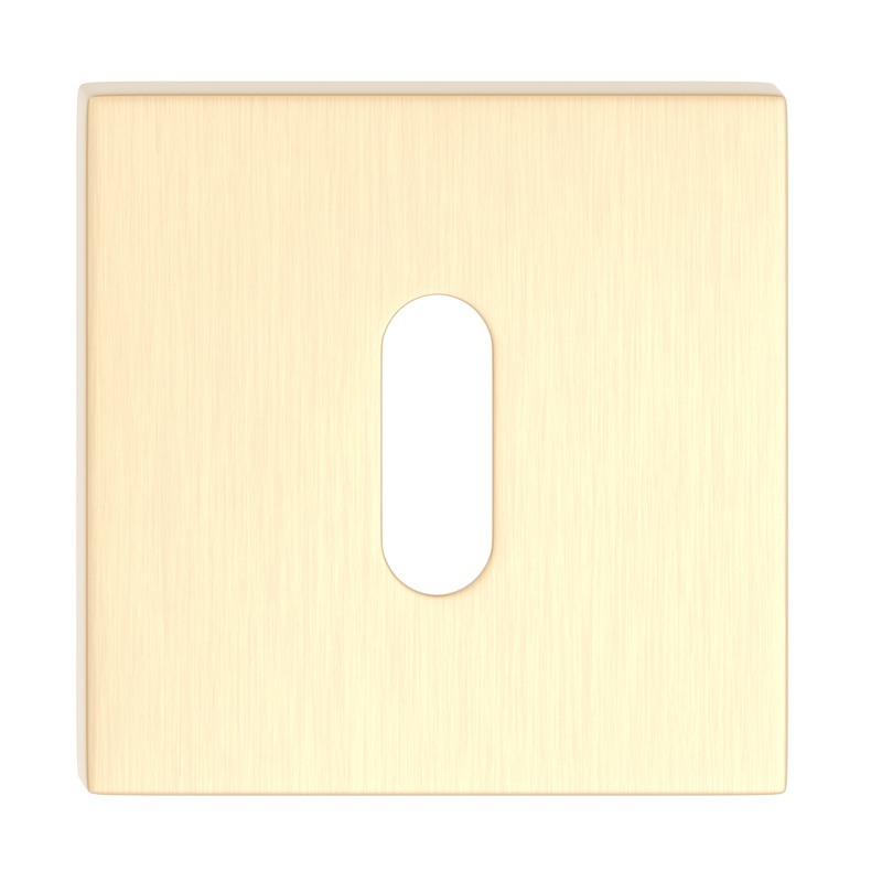 Szyld dolny kwadratowy na klucz - Mosiądz szczotkowany