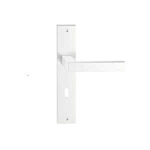 Klamka TOPAZ długi szyld 72 mm, na klucz - Inox